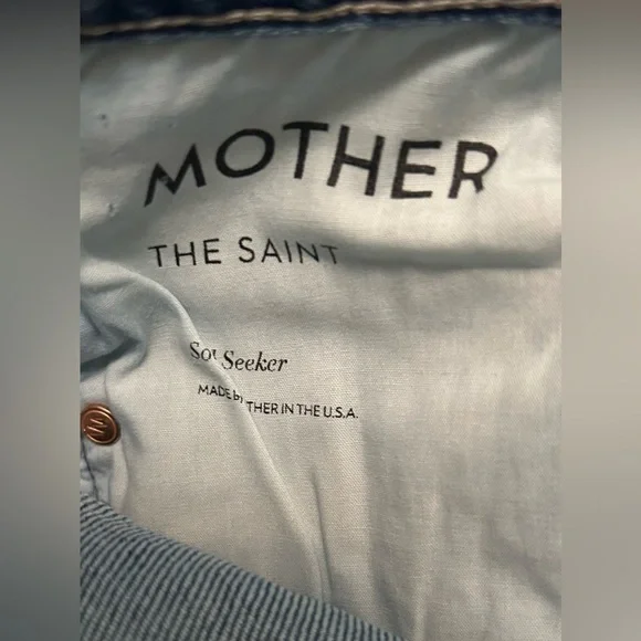 Mother Jeans The Saint Sz 24 Inseam 27 Distressed Jeans Cotton Blend Made USA - Picture 5 of 9